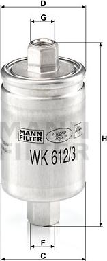 Mann-Filter WK 612/3 - Degvielas filtrs autodraugiem.lv