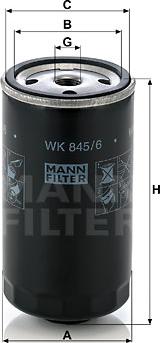 Mann-Filter WK 845/6 - Degvielas filtrs autodraugiem.lv