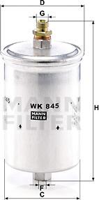 Mann-Filter WK 845 - Degvielas filtrs autodraugiem.lv
