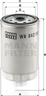 Mann-Filter WK 842/16 - Degvielas filtrs autodraugiem.lv