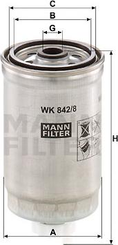 Mann-Filter WK 842/8 - Degvielas filtrs autodraugiem.lv