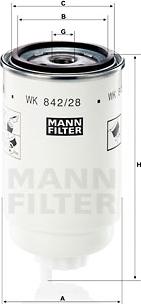 Mann-Filter WK 842/28 - Degvielas filtrs autodraugiem.lv