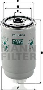 Mann-Filter WK 842/2 - Degvielas filtrs autodraugiem.lv