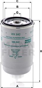 Mann-Filter WK 842 - Degvielas filtrs autodraugiem.lv