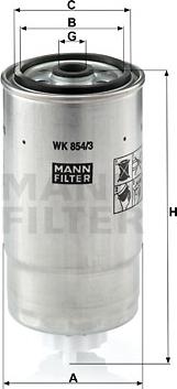 Mann-Filter WK 854/3 - Degvielas filtrs autodraugiem.lv