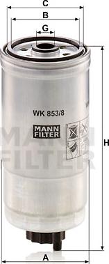 Mann-Filter WK 853/8 - Degvielas filtrs autodraugiem.lv