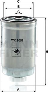 Mann-Filter WK 8051 - Degvielas filtrs autodraugiem.lv