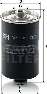 Mann-Filter WK 834/1 - Degvielas filtrs autodraugiem.lv