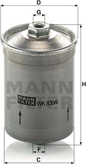 Mann-Filter WK 830/6 - Degvielas filtrs autodraugiem.lv