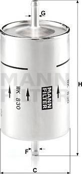 Mann-Filter WK 830 - Degvielas filtrs autodraugiem.lv
