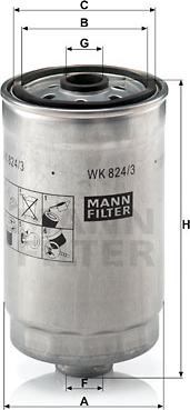 Mann-Filter WK 824/3 - Degvielas filtrs autodraugiem.lv