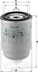Mann-Filter WK 821 - Degvielas filtrs autodraugiem.lv