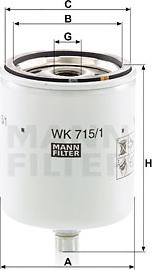 Mann-Filter WK 715/1 x - Degvielas filtrs autodraugiem.lv