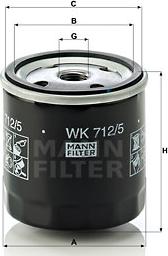 Mann-Filter WK 712/5 - Degvielas filtrs autodraugiem.lv