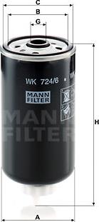 Mann-Filter WK 724/6 - Degvielas filtrs autodraugiem.lv