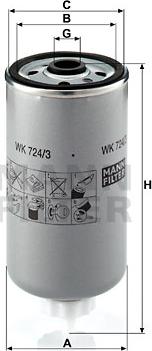 Mann-Filter WK 724/3 - Degvielas filtrs autodraugiem.lv