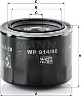 Mann-Filter WP 914/80 - Eļļas filtrs autodraugiem.lv