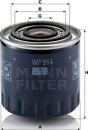 Mann-Filter WP 914 - Eļļas filtrs autodraugiem.lv