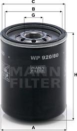 Mann-Filter WP 920/80 - Eļļas filtrs autodraugiem.lv