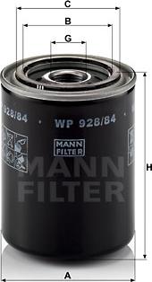 Mann-Filter WP 928/84 - Eļļas filtrs autodraugiem.lv