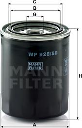 Mann-Filter WP 928/80 - Eļļas filtrs autodraugiem.lv