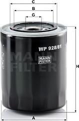 Mann-Filter WP 928/81 - Eļļas filtrs autodraugiem.lv