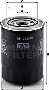 Mann-Filter WP 928/83 - Eļļas filtrs autodraugiem.lv
