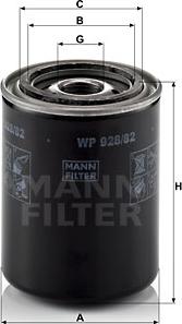 Mann-Filter WP 928/82 - Eļļas filtrs autodraugiem.lv