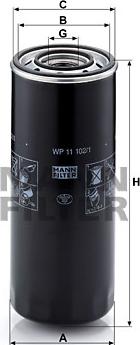 Mann-Filter WP 11 102/1-2 - Eļļas filtrs autodraugiem.lv