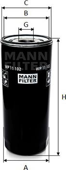 Mann-Filter WP 11 102 - Eļļas filtrs autodraugiem.lv
