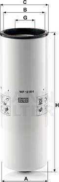 Mann-Filter WP 12 001 - Eļļas filtrs autodraugiem.lv