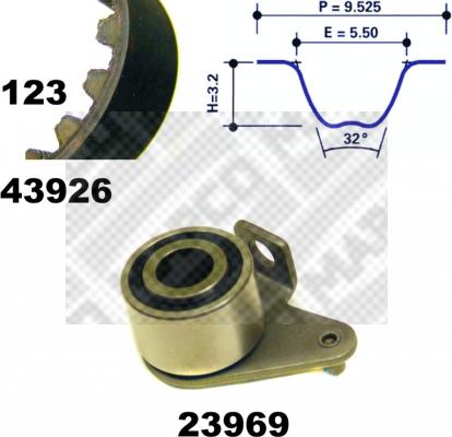 Mapco 23926 - Zobsiksnas komplekts autodraugiem.lv