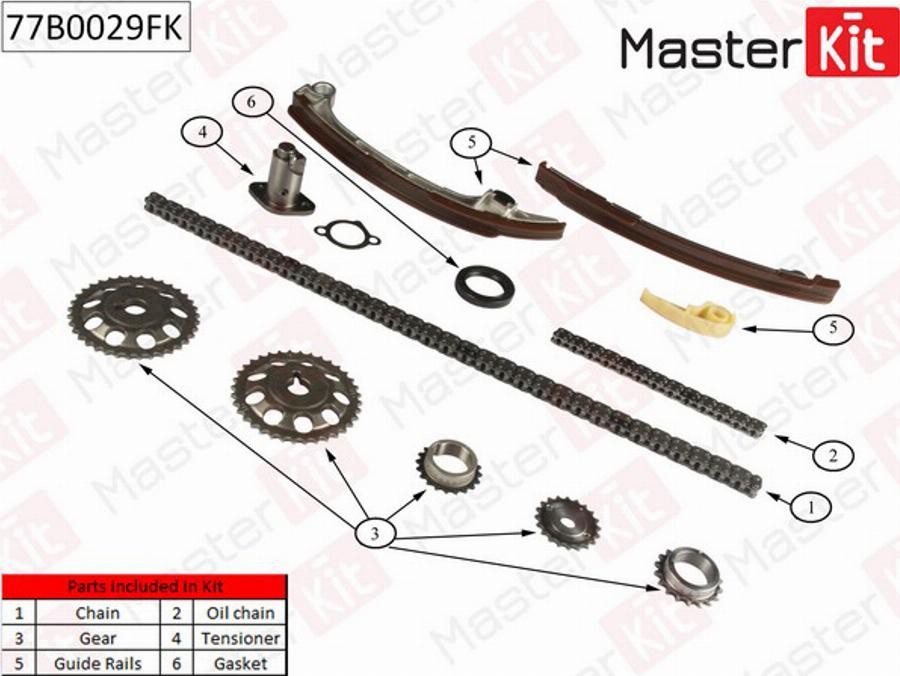 MasterKit 77B0029FK - Sadales vārpstas piedziņas ķēdes komplekts autodraugiem.lv