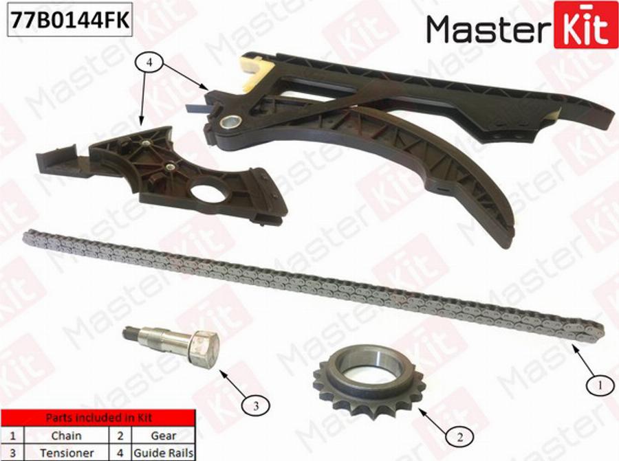 MasterKit 77B0144FK - Sadales vārpstas piedziņas ķēdes komplekts autodraugiem.lv