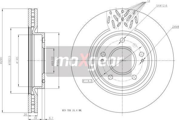 Maxgear 19-2393 - Bremžu diski autodraugiem.lv