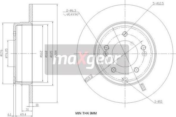 Maxgear 19-2382 - Bremžu diski autodraugiem.lv