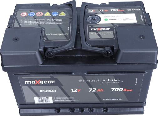 Maxgear 85-0043 - Startera akumulatoru baterija autodraugiem.lv