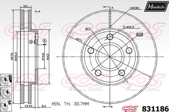 Maxtech 5256005 - Grozāmass statne, Riteņa piekare autodraugiem.lv