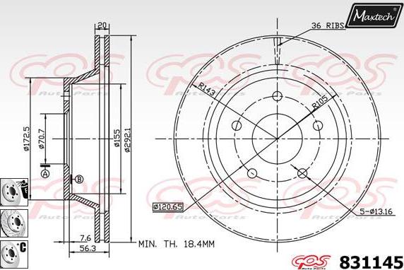 Maxtech 70180359 - Blīve, Bremžu suporta virzulītis autodraugiem.lv