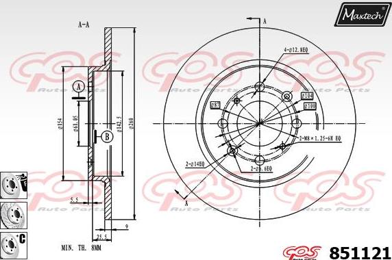 Maxtech 72932003 - Virzulis, Bremžu suports autodraugiem.lv