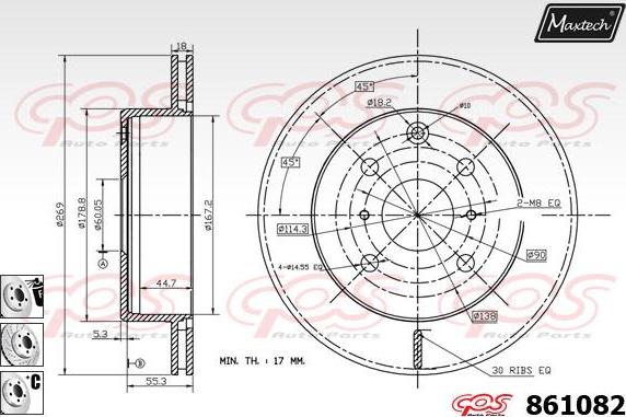 Maxtech 865518 - Bremžu diski autodraugiem.lv