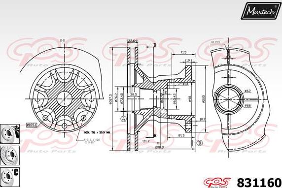 Maxtech 72952015 - Virzulis, Bremžu suports autodraugiem.lv