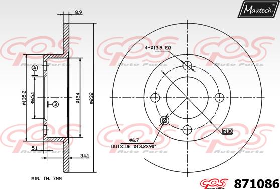 Maxtech 6254009 - Bremžu suports autodraugiem.lv