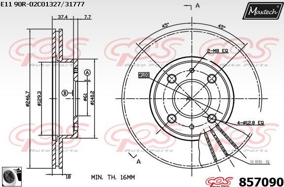 Maxtech 6255006 - Bremžu suports autodraugiem.lv