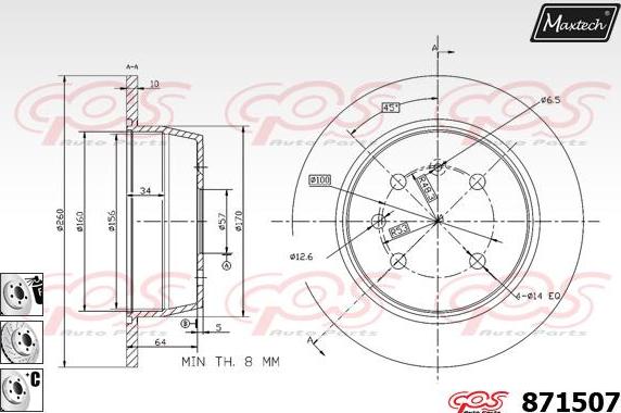 Maxtech 70180438 - Blīve, Bremžu suporta virzulītis autodraugiem.lv