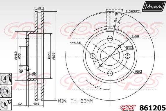 Maxtech 70160044 - Virzītājčaulu komplekts, Bremžu suports autodraugiem.lv