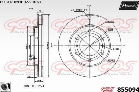 Maxtech 855094.0060 - Bremžu diski autodraugiem.lv