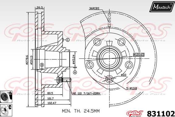 Maxtech 855096 - Bremžu diski autodraugiem.lv