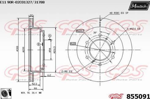 Maxtech 855091.0060 - Bremžu diski autodraugiem.lv