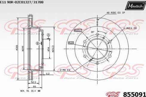 Maxtech 855091.0000 - Bremžu diski autodraugiem.lv